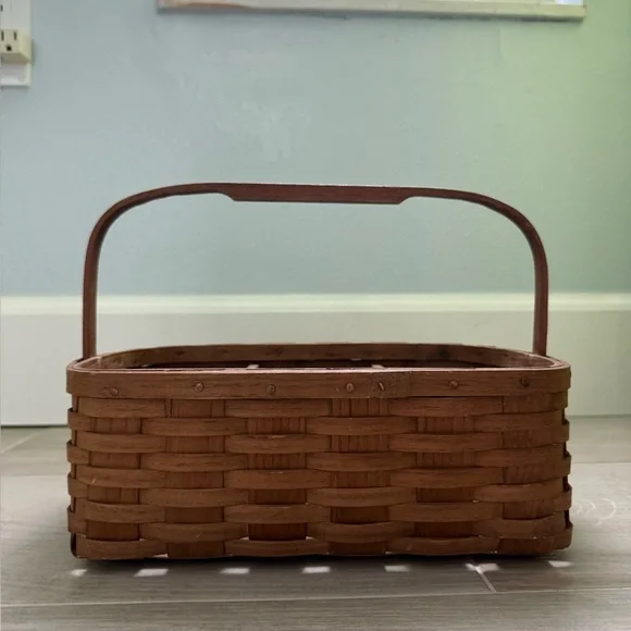 Longaberger or Bradford Basket Utensil Picnic Caddy Basket.